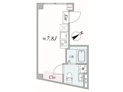 BEL FIORE KANAMECHO(1K/1階)の間取り写真