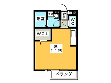 モナール80(ワンルーム/1階)の間取り写真