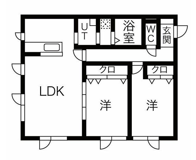 ECOA富丘IV(2LDK/1階)の間取り写真