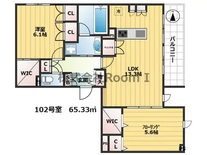 & FUMINOSATO・旭化成ヘーベ(2LDK/1階)の間取り写真