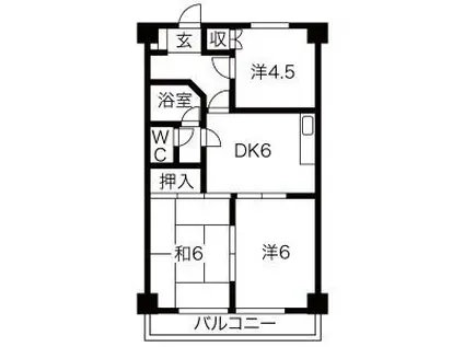 中根ハイツ(3DK/3階)の間取り写真