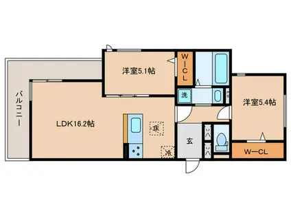 ラ・メゾン三保町(2LDK/1階)の間取り写真