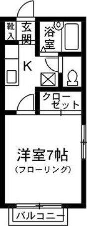 第2ロイヤル大嶋(1K/2階)の間取り写真