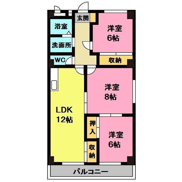 OMレジデンス近島(3LDK/2階)の間取り写真