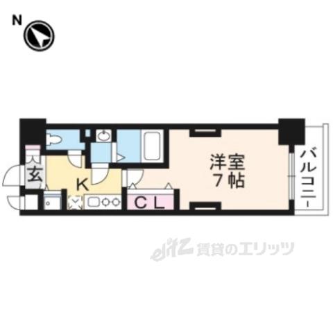 LUXE京都西大路(1K/4階)の間取り写真