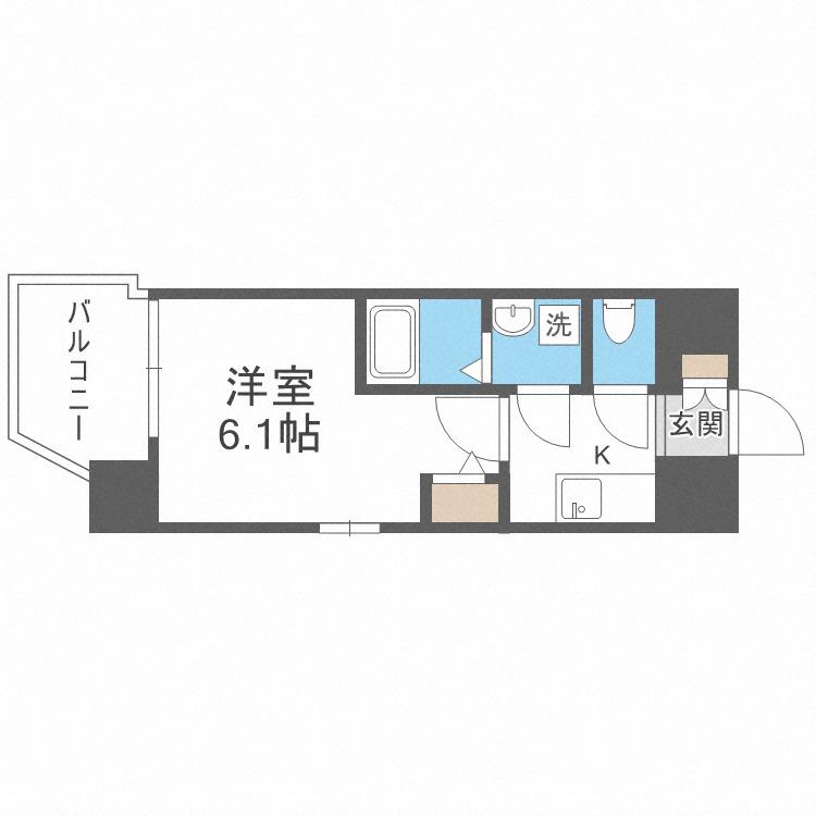 JMFレジデンス桜ノ宮(1K/11階)の間取り写真