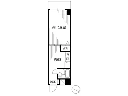 ロイヤルエクセレント学芸大(1K/3階)の間取り写真