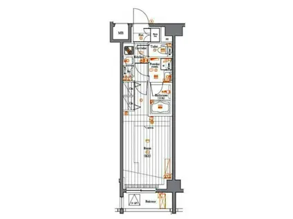 PREMIUM CUBE目黒東山MO プレミアムキューブ目黒東山(1K/3階)の間取り写真