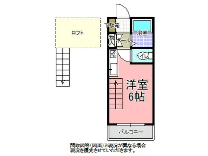 河和田ホームズ(ワンルーム/2階)の間取り写真
