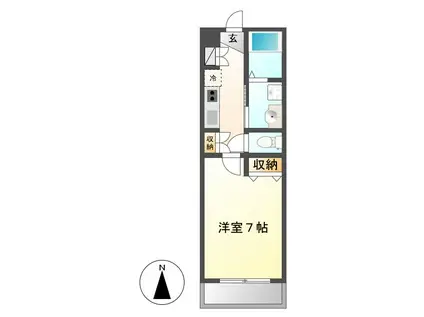 スタシオン泉(1K/3階)の間取り写真