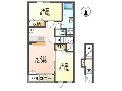 ラピュータ(2LDK/2階)の間取り写真