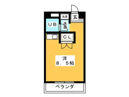 瀬戸ビル(ワンルーム/3階)の間取り写真