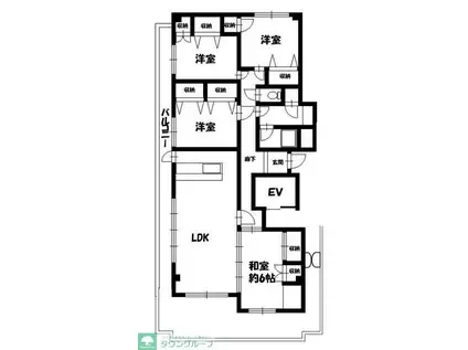 蒔田フラワーマンション(4LDK/4階)の間取り写真