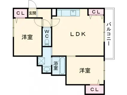 サンプリマ本山(2LDK/1階)の間取り写真