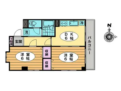 セレウス中葛西(2DK/7階)の間取り写真