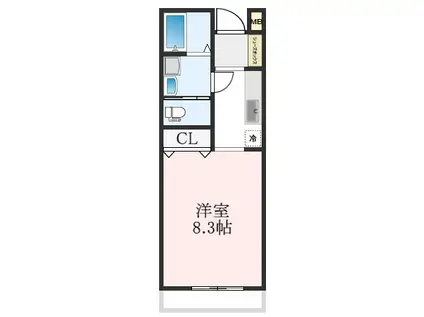 サンビレッジ府中(1K/2階)の間取り写真