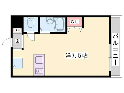 グランデュール松岡(ワンルーム/2階)の間取り写真