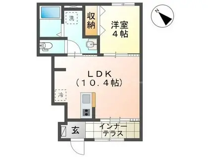 ウィズダム コート(1LDK/1階)の間取り写真