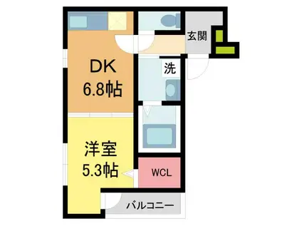 フジパレス西宮春風公園III番館(1LDK/1階)の間取り写真