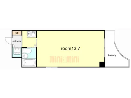 サンコート神戸(ワンルーム/3階)の間取り写真