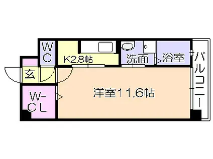 フォーウィルズコートII(1K/7階)の間取り写真