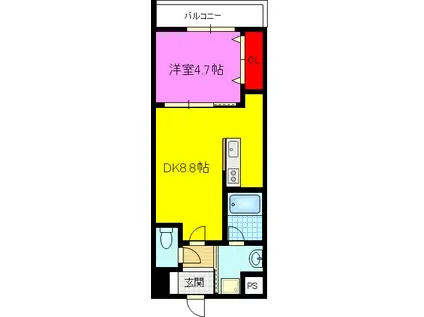 パルヴィフローラ鶴見(1LDK/3階)の間取り写真