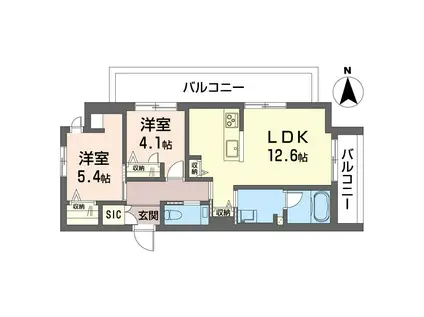 レジェンド(2LDK/3階)の間取り写真
