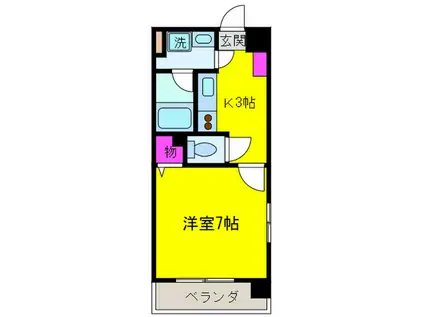 クォリティースミヤ(1K/4階)の間取り写真