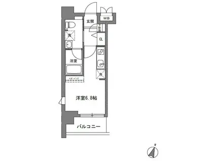 ティーエルアールレジデンス川崎大師(ワンルーム/7階)の間取り写真