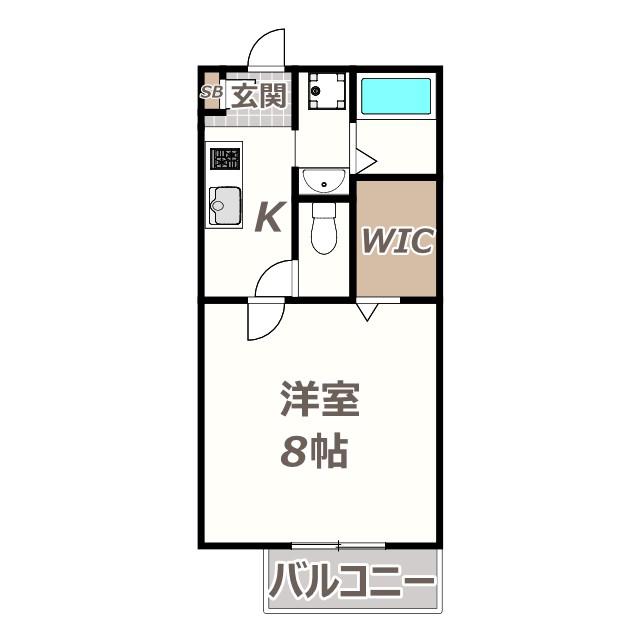 ローズコート(1K/2階)の間取り写真