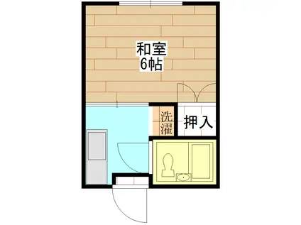 ホワイトハイツ中津口(1K/1階)の間取り写真