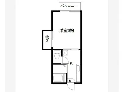 サンハイツ(1K/1階)の間取り写真