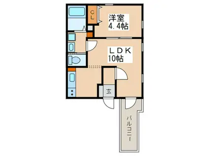 メゾン・ドゥ・レーヴ(1LDK/2階)の間取り写真