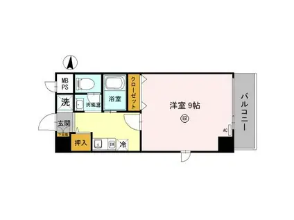 ラッフィナート有瀬(1K/3階)の間取り写真