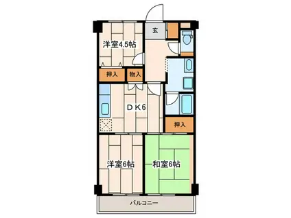 ラベニール鹿島(3DK/2階)の間取り写真