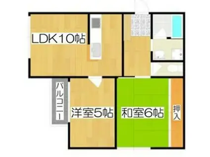 グリーンハイツ妙法寺 B棟(2LDK/2階)の間取り写真