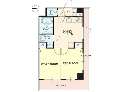 CALLAS STYLE TAMAGAWA (2DK/4階)の間取り写真