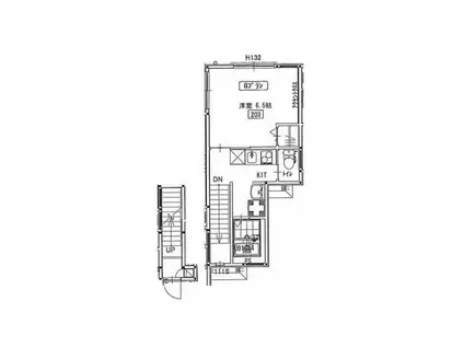 下北沢パークサイドヒルズ(1K/2階)の間取り写真