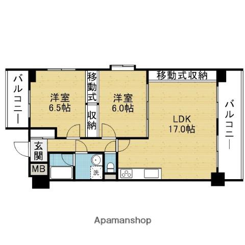 リッチハイムアルテ上本町(2LDK/2階)の間取り写真