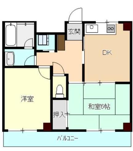 センチュリーするが(2DK/5階)の間取り写真