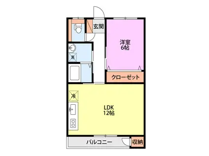サンガーデン豊栄(1LDK/3階)の間取り写真