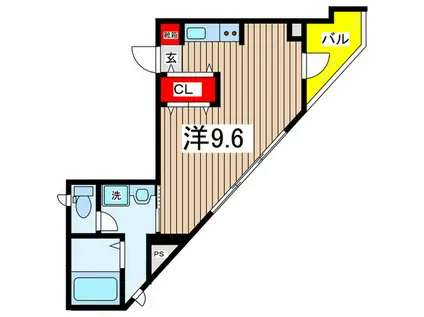 T.Oビル(ワンルーム/4階)の間取り写真