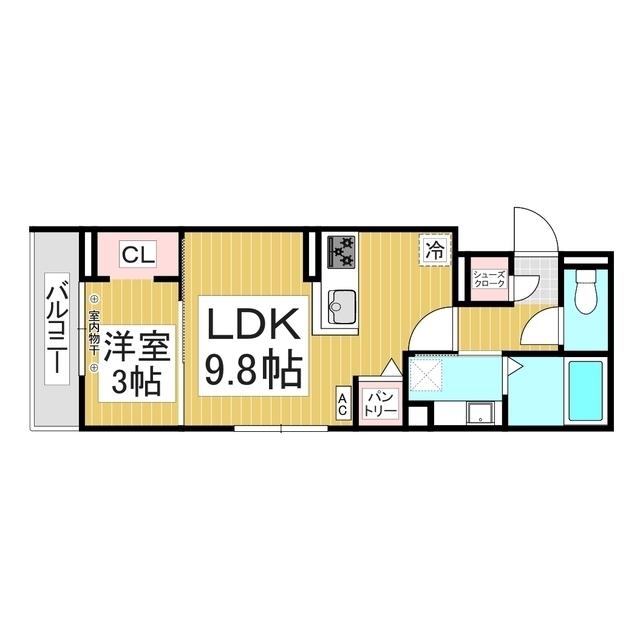 セルメイユール(1LDK/2階)の間取り写真