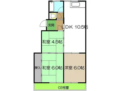 第2あざみハイツ(3LDK/1階)の間取り写真