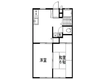 オリンピア(2DK/1階)の間取り写真