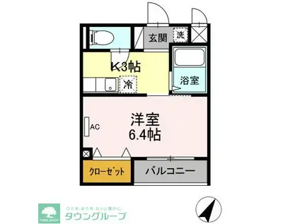 G.M.COURT(1K/1階)の間取り写真