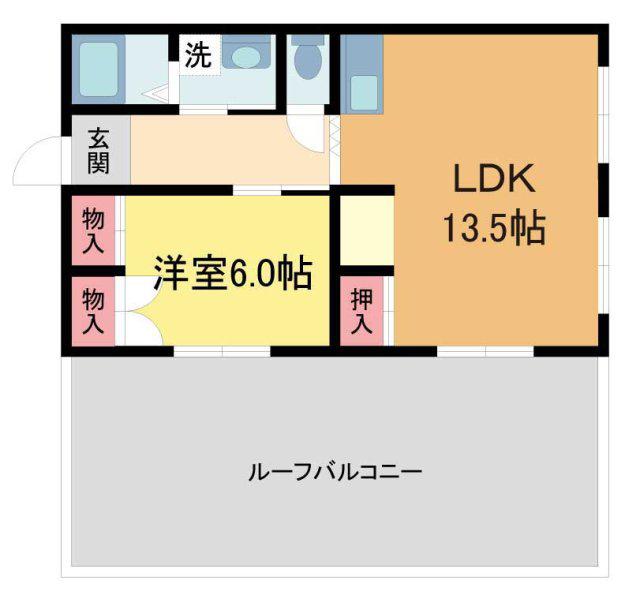 平野グリーンビル(1LDK/4階)の間取り写真