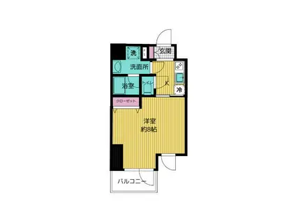 クレヴィスタ亀戸IV(1K/8階)の間取り写真