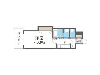 LUXE新大阪サウス(1K/2階)の間取り写真