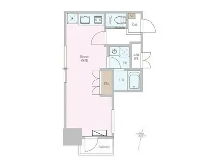 カスタリア大町(ワンルーム/8階)の間取り写真